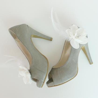Feather Bridal Shoe Clips,shoe Clips,wedding..