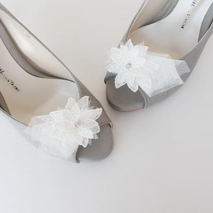Lace Flower Bridal Shoe Clips,shoe Clips,wedding..