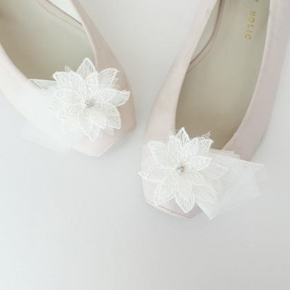 Lace Flower Bridal Shoe Clips,shoe Clips,wedding..