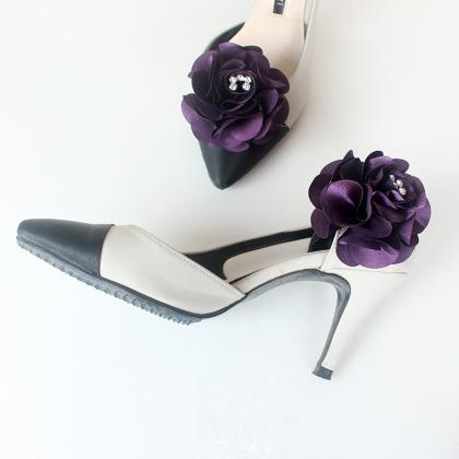 Detachable deep purple Bridal Shoe ..