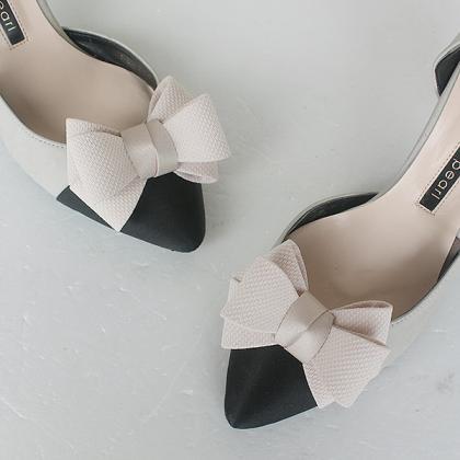 Ribbon Beige Bridal Shoe Clips,shoe Clips,wedding..