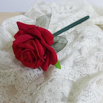 Vivid Red Rose Flower Pen ,wedding Guest Book..