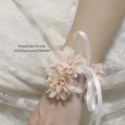 pink Wrist Corsage Wedding Accessor..