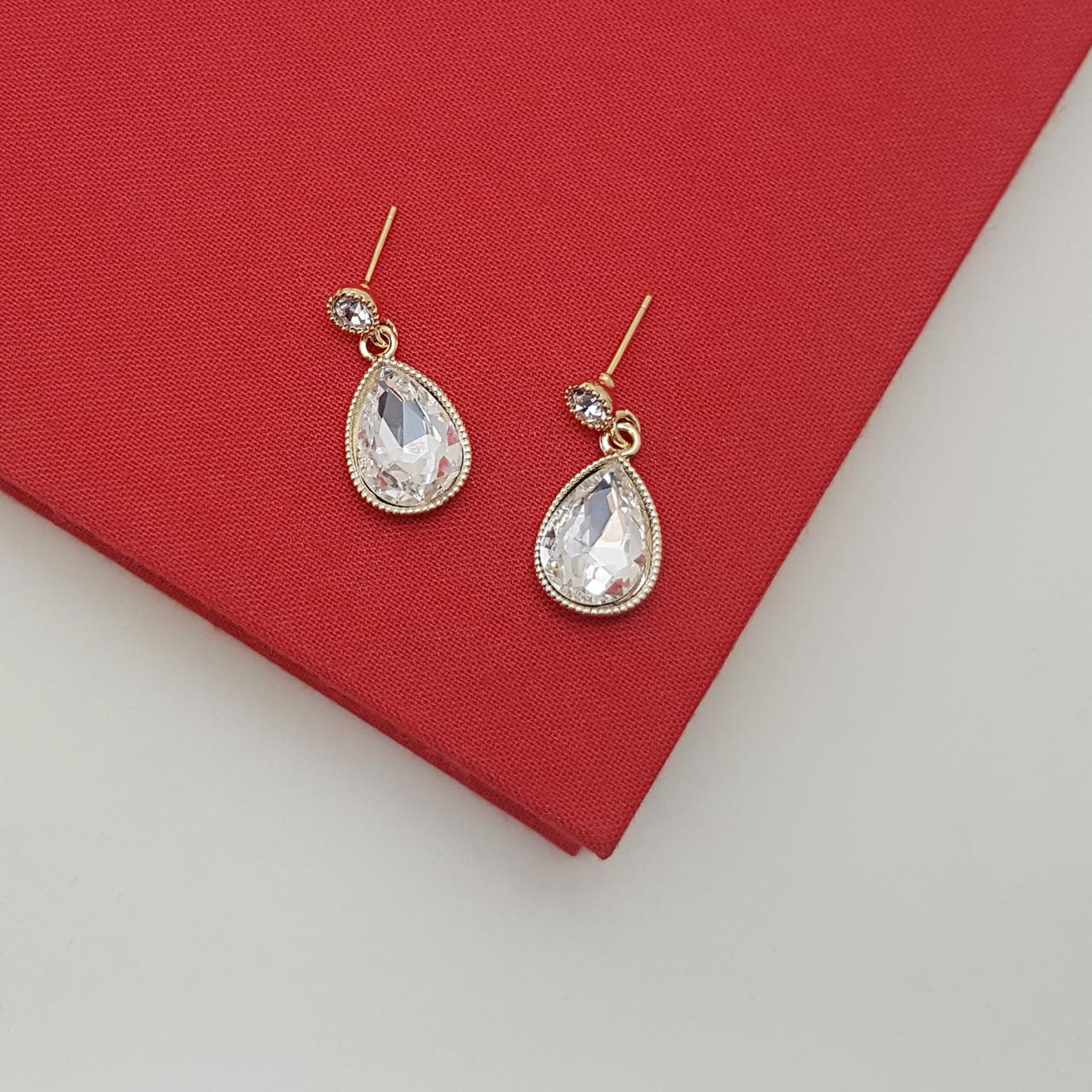 14kgf CZ white drop crystal stud earring,Swarovski Rhinestone Stud Earrings, Special Occasion Jewelry,Bridal Stud Earrings