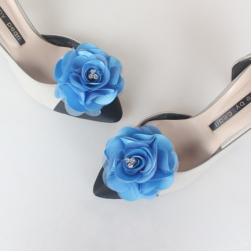 Detachable Royal Blue Bridal Shoe Clips,Shoe Clips, Light Blue Wedding